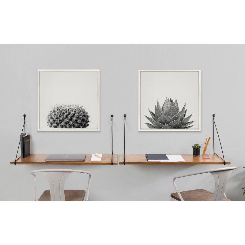 22" x 22" Sylvie Haze Succulent Cactus Short Framed Wall Canvas by The Creative Bunch Studio - Kate & Laurel All Things Decor