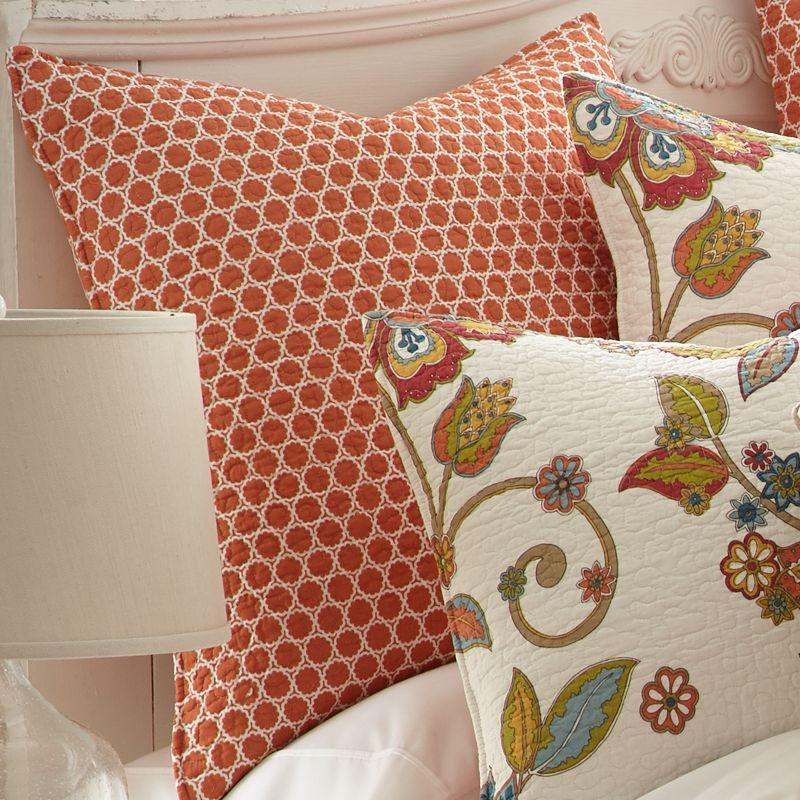 Clementine Trellis Quilted Euro Sham - 2pk - Levtex Home