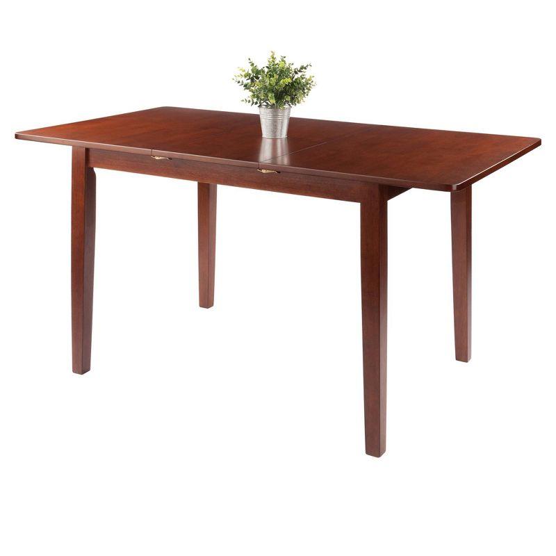 Darren Extendable Dining Table Walnut - Winsome: Self-Storing Butterfly Leaf, Seats 6