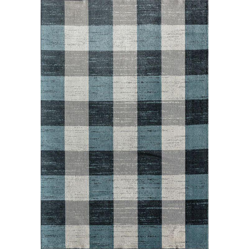 Bedford Check Red Plaid 24" Synthetic Stain-Resistant Area Rug