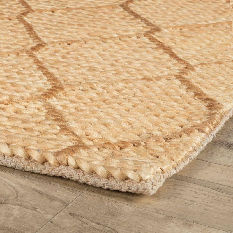 Tiles Ivory Handwoven Jute 5' x 8' Rectangular Area Rug