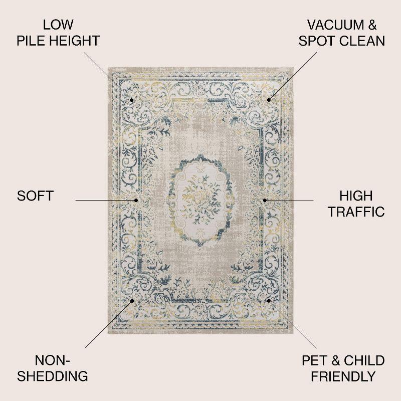 JONATHAN Y Rosalia Cottage Medallion Navy/Ivory 3 ft. x 5 ft. Area Rug