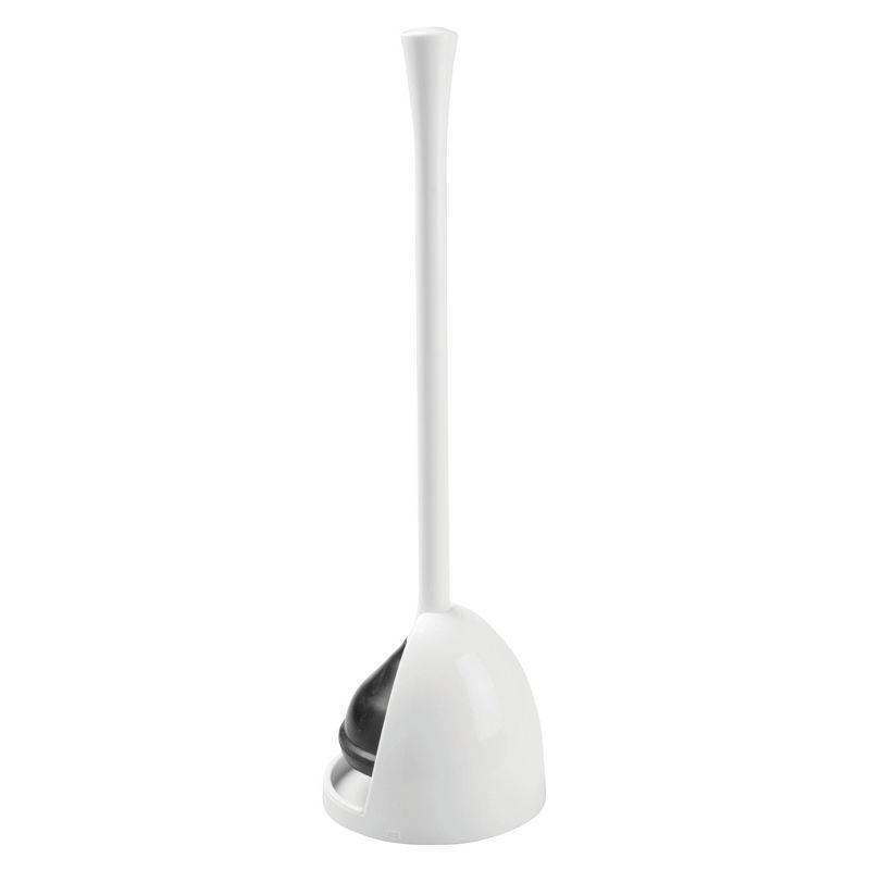 iDESIGN Una Toilet Plunger with Holder White