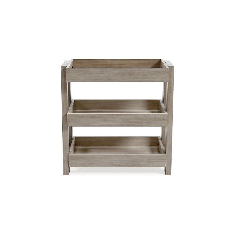 Blariden Light Beige Wood Rectangular Shelf Accent Table