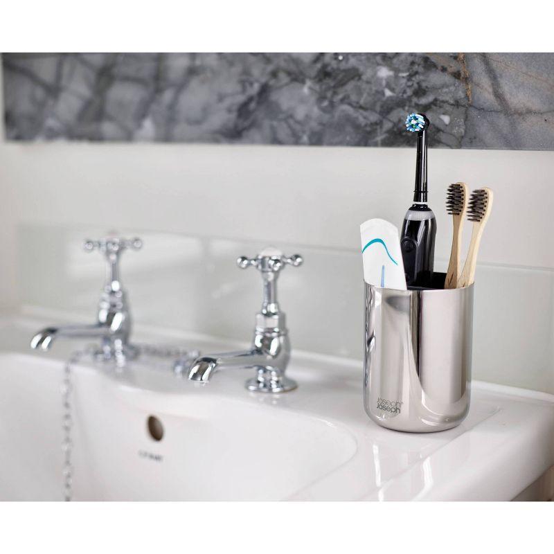 Compact Stainless Steel Toothbrush Holder with Divider