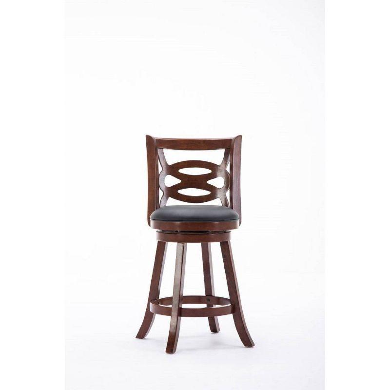 Sienna 24" Counter Height Barstool Hardwood/Cherry - Boraam: Swivel, High Density Foam, 360 Degree