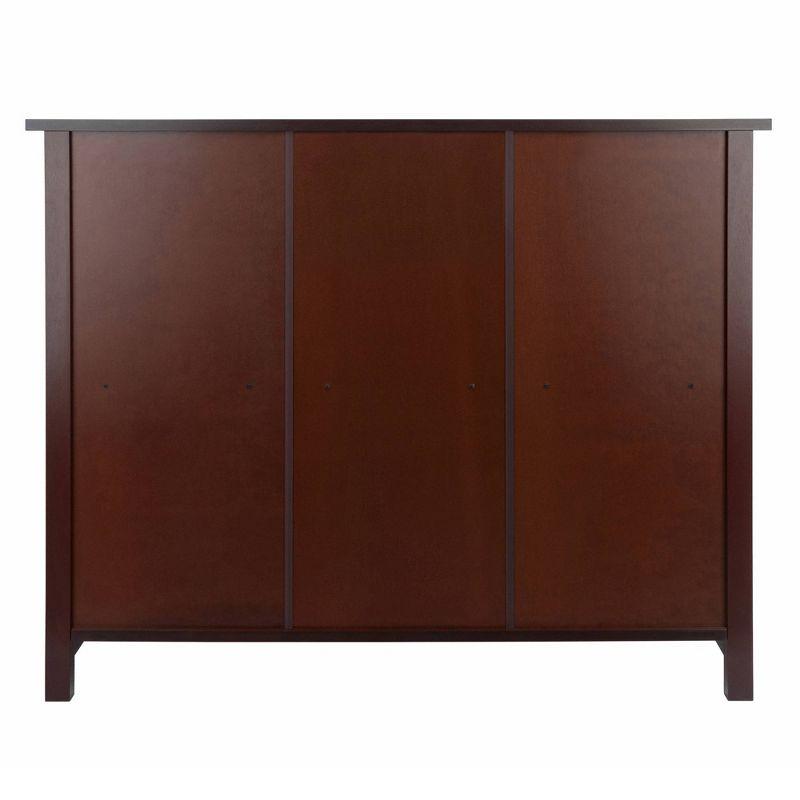 30" 3 Tier Milan Storage Shelf or Bookshelf Long Walnut - Winsome: Fixed Shelves, Wood Composite