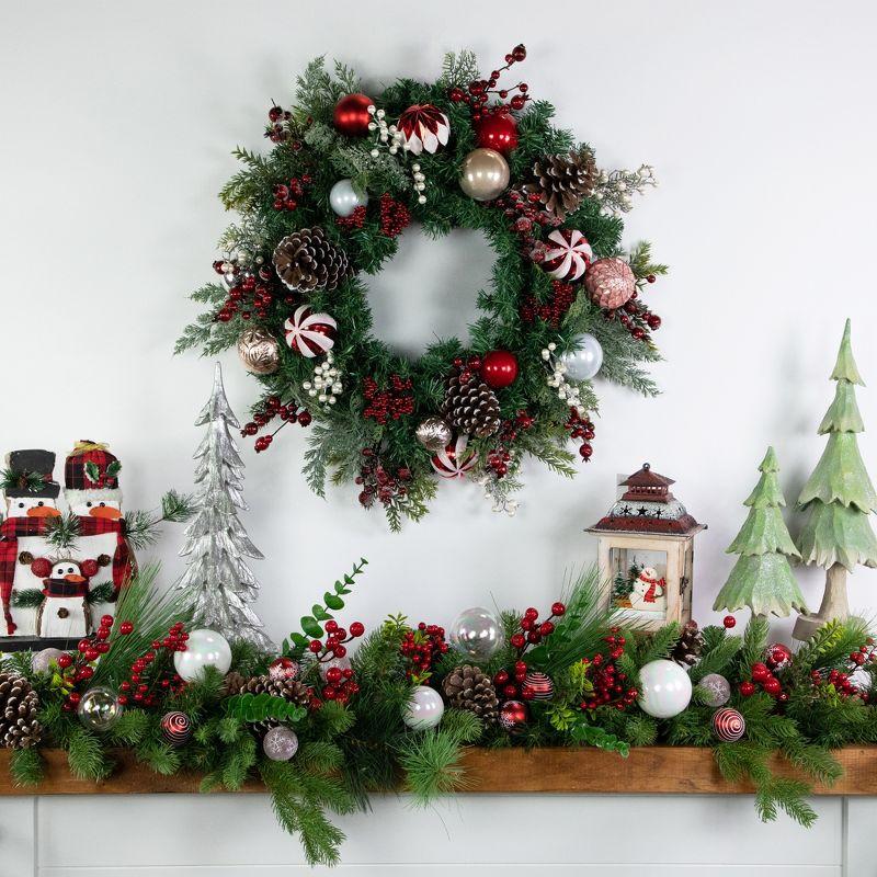 Northlight Ornaments and Pinecones Artificial Pine Christmas Wreath - Unlit - 28"