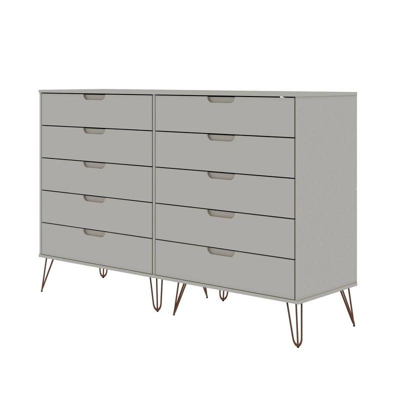 Rockefeller 10 Drawer Double Tall Dresser - Manhattan Comfort