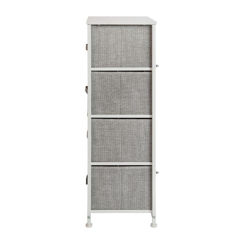 Malone 4 Drawer Vertical Storage Dresser with Wood Top & Fabric Pull Drawers