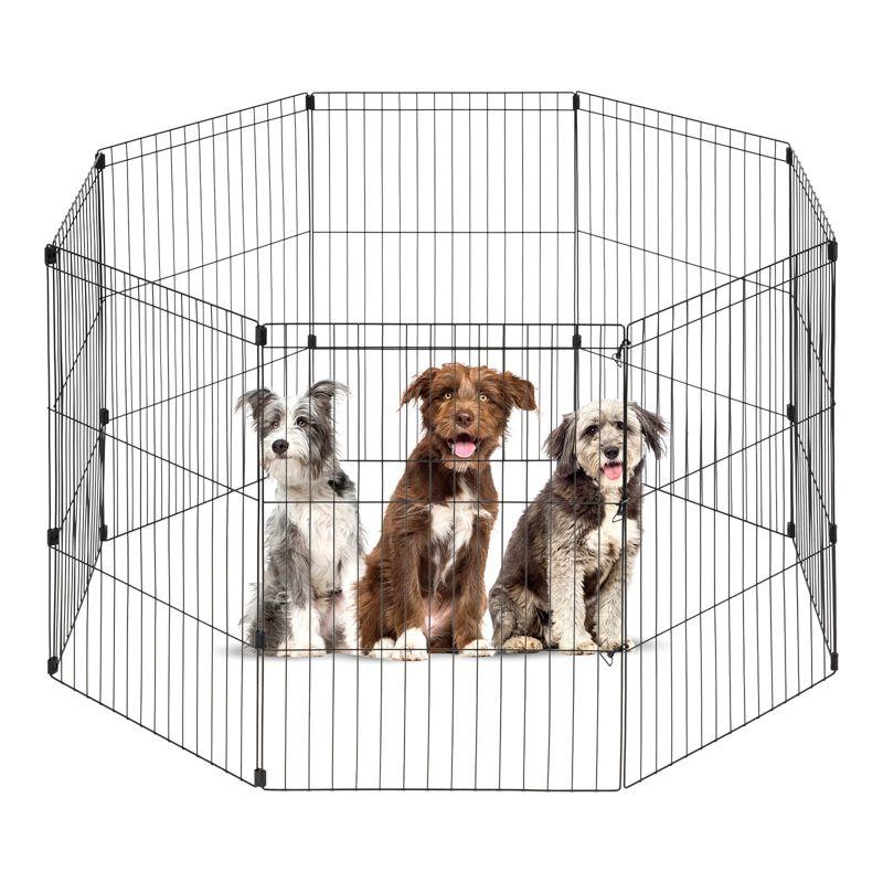 IRIS USA 36" Black Metal 8-Panel Pet Playpen