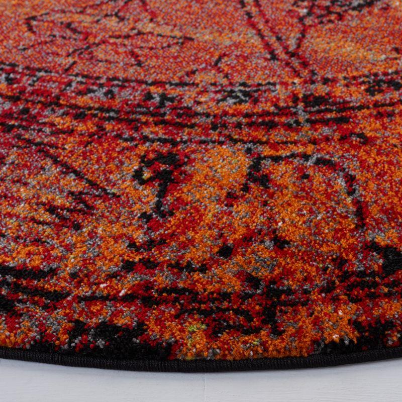 Vintage Hamadan VTH216 Power Loomed Area Rug - Orange - 9' round - Safavieh.