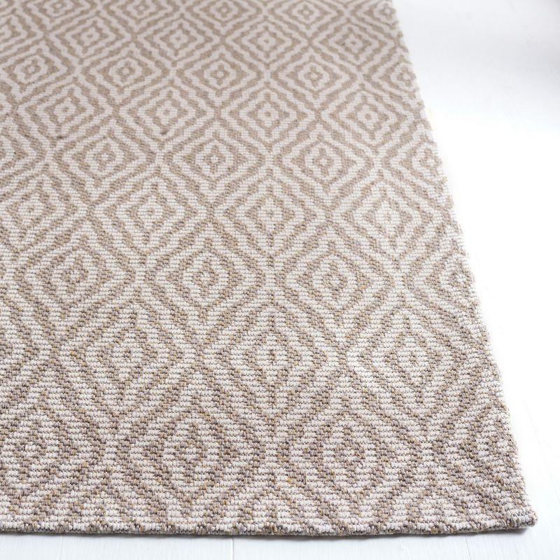 Handmade Taupe and Cream Wool 5' x 7' Reversible Area Rug