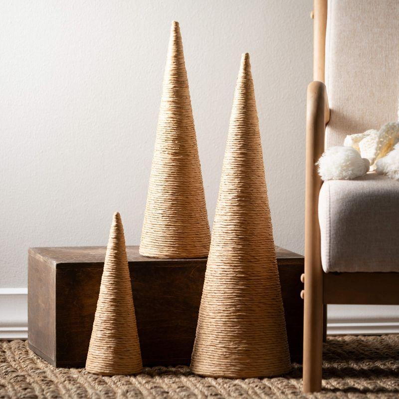 Natural Rope Cone Christmas Trees Set of 3