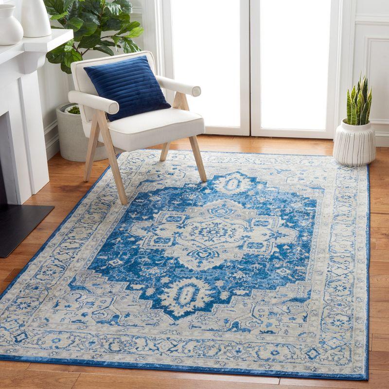Brentwood BNT851 Power Loomed Indoor Area Rug - Navy/Grey - 6'x9' - Safavieh