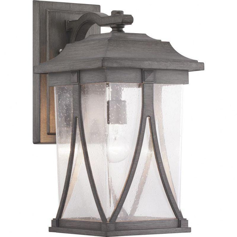 Abbott Collection Pewter 20'' Outdoor Wall Lantern with Seeded Glass