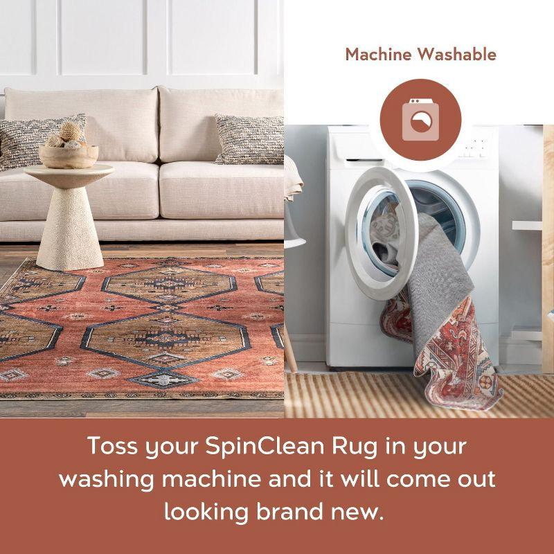 Nuloom Malena Bordered Pet Friendly Machine Washable Area Rug, 5' x 8', Light Grey