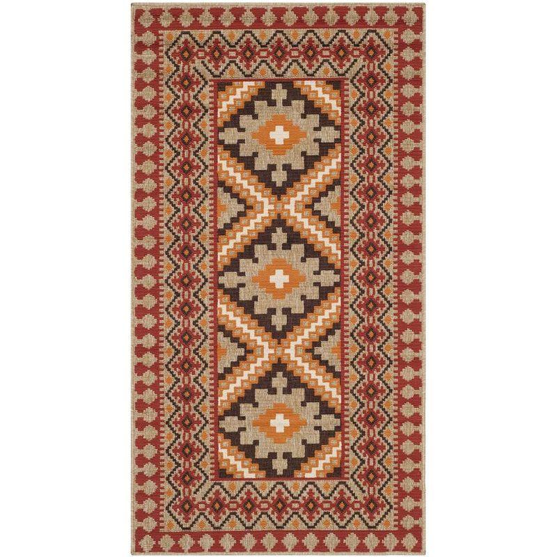 Veranda VER099 Power Loomed Indoor/Outdoor Accent Rug - Red/Natural - 2'x3'7" - Safavieh