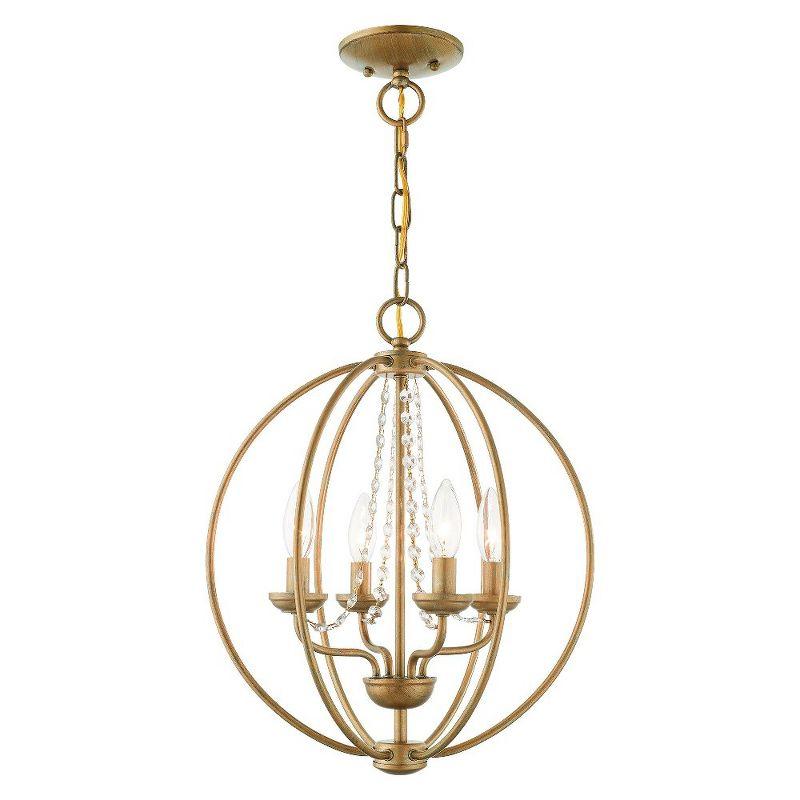 Livex Lighting Arabella 4 - Light Chandelier in  Antique Gold Leaf