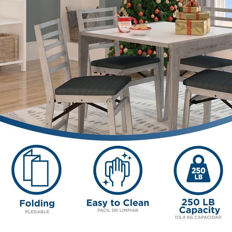 COSCO COSCO Contoured Back Wood Folding Chair with Fabric Seat (Set of 2)