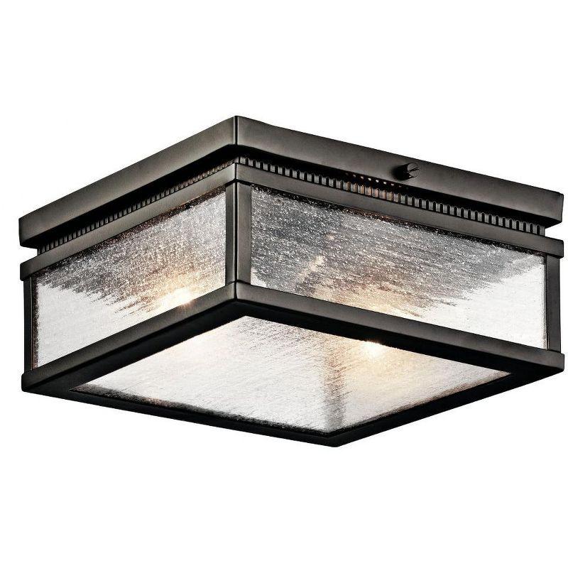 Manningham 2-Light Distressed Bronze Outdoor Flush Mount