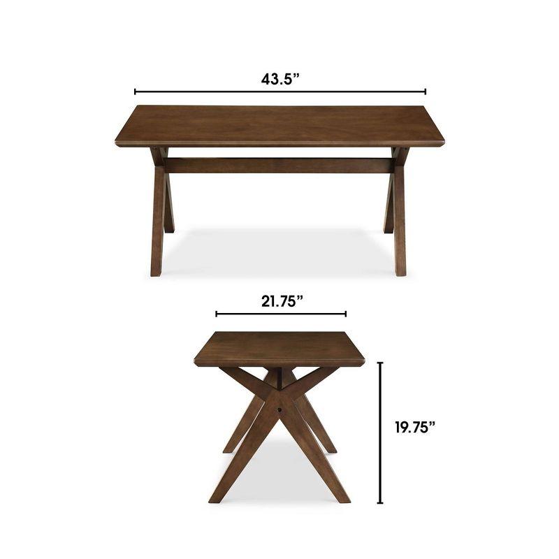 Lukas Wood Coffee Table Brown - Adore Decor: Mid Century Modern, Sculptural Intersecting Legs