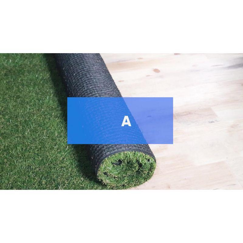 Artificial Grass Synthetic Lawn Indoor/ Outdoor Turf Area Rug, 3'x5', Green - Blue Nile Mills