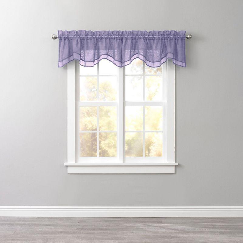 Lavender Sheer Voile Layered Rod Pocket Valance