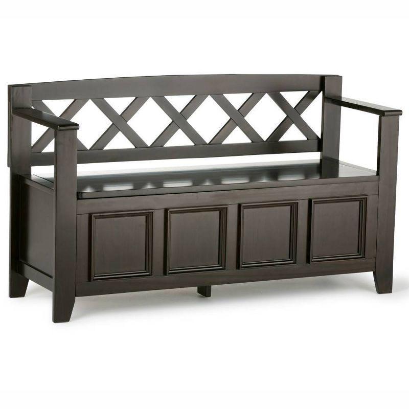 Halifax 48" Hickory Brown Solid Wood Entryway Storage Bench