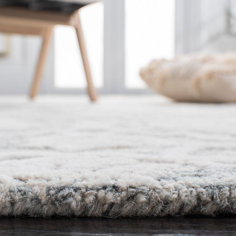 Hand-Tufted Elegance Square Wool Rug in Soft Gray