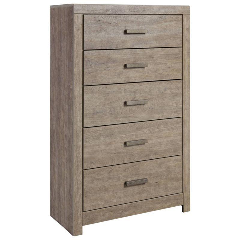 Ethereal Driftwood Grey 5-Drawer Weathered Chest