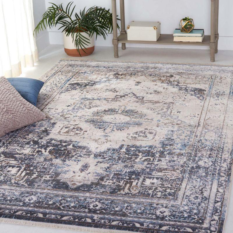 Vintage Persian VTP438 Power Loomed Indoor Area Rug - Ivory/Blue - 5'x7'6" - Safavieh