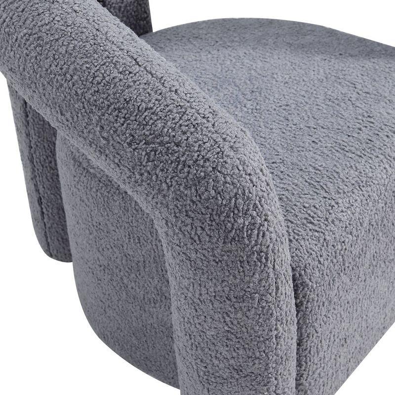 Manhattan Comfort Darian Modern Boucle Upholstered Accent Chair Gray: Pine Frame, Foam Cushion, No Assembly Required