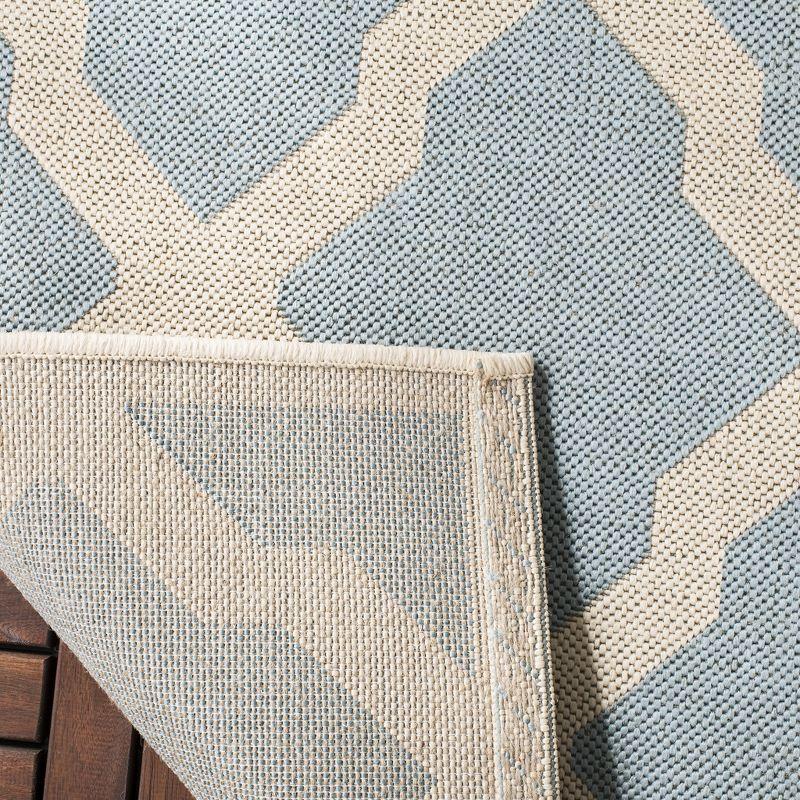 Beach House BHS122 Power Loomed Indoor/Outdoor Accent Rug - Aqua/Cream - 3'x5' - Safavieh