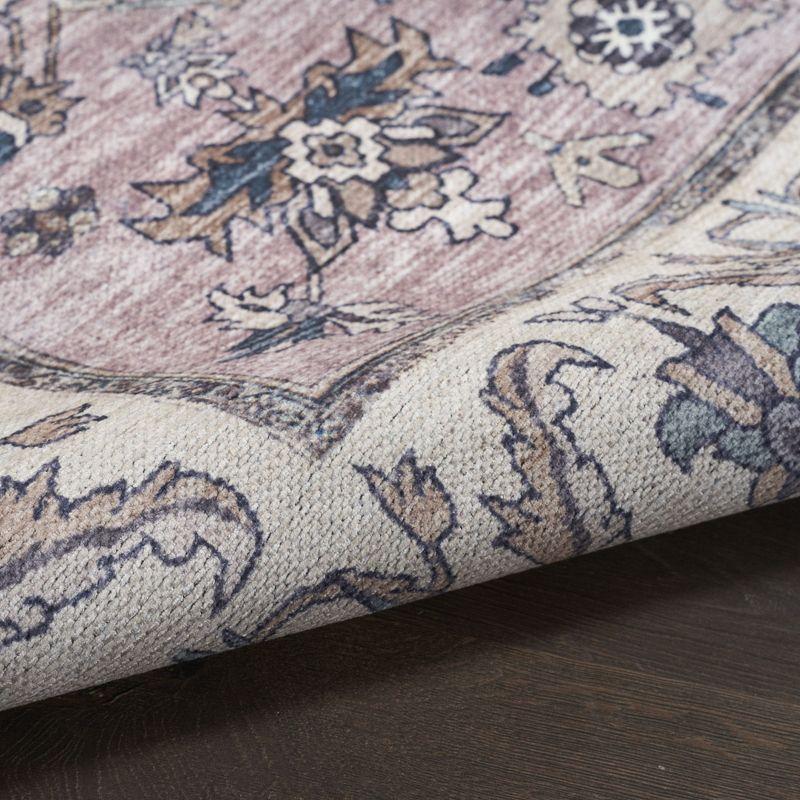 Nourison Washable Brilliance Medallion Indoor Rug Beige Multicolor 4' x 6'