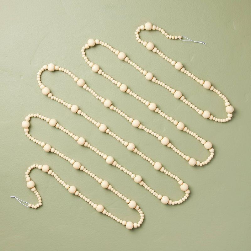 12' Natural Wooden Bead Christmas Garland