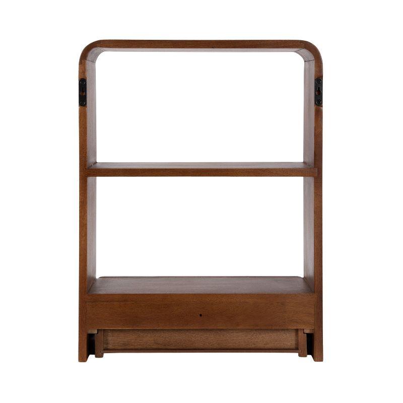 Kate & Laurel All Things Decor 18"x24" Kato Wall Shelf with Drawer Walnut Brown