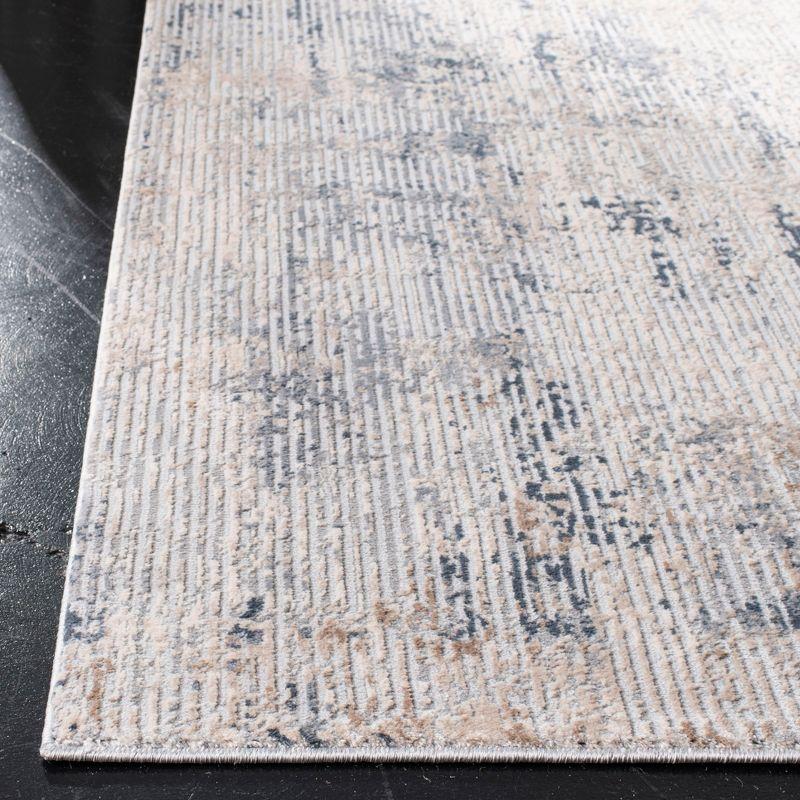 Reversible Abstract Gray Synthetic 8' x 10' Area Rug