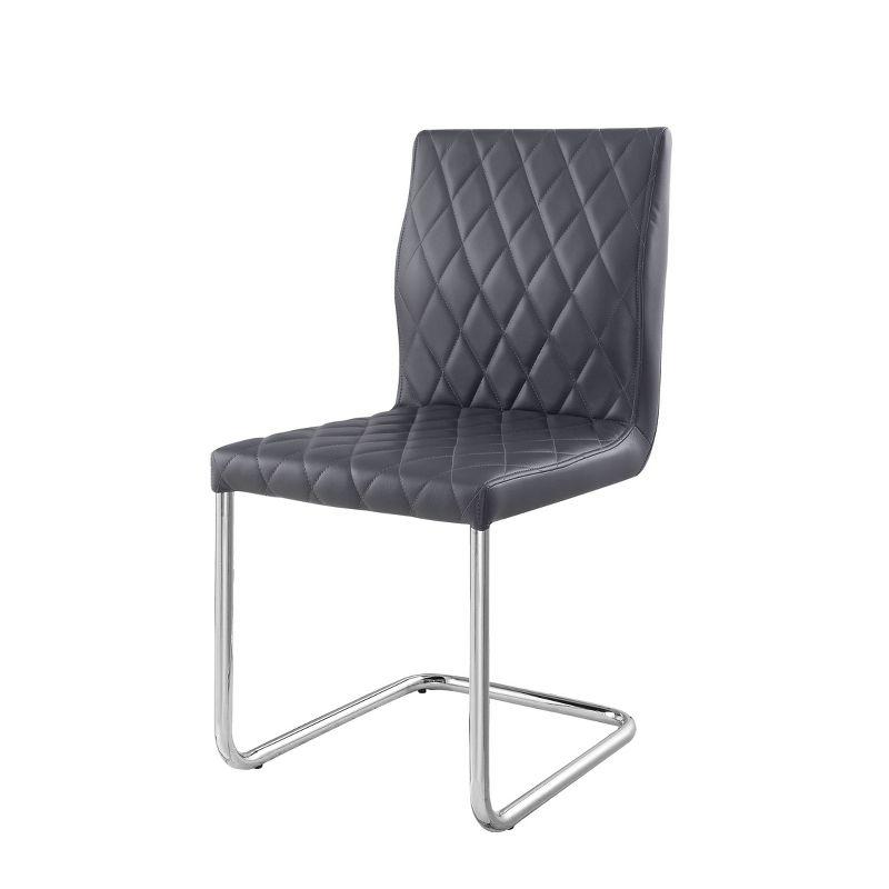 Set 2 17" Ansonia Dining Chairs Gray/Chrome - Acme Furniture