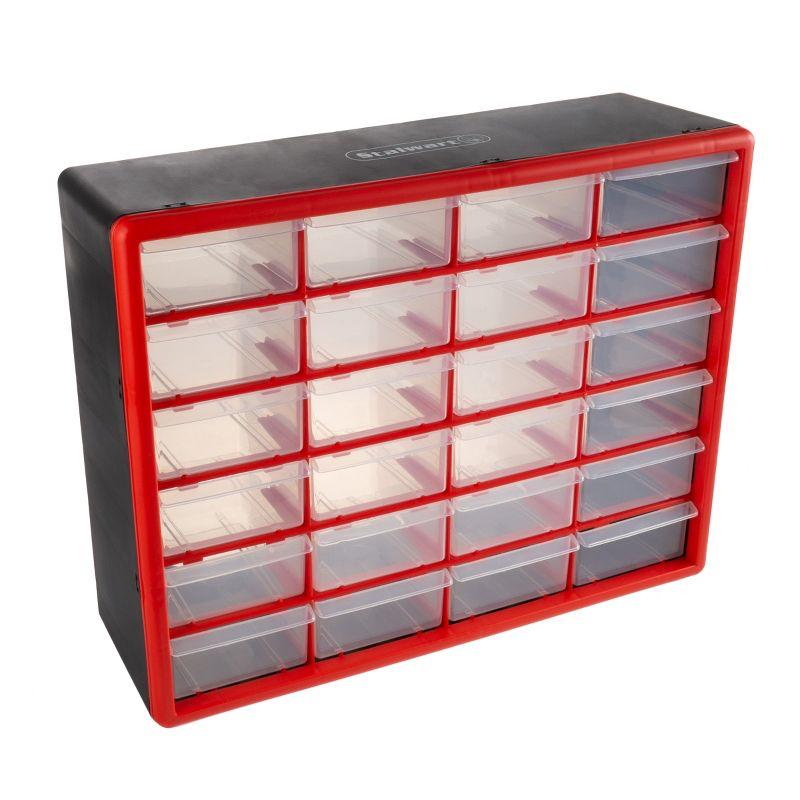 Fleming Red and Black 24-Drawer Plastic Storage Organizer