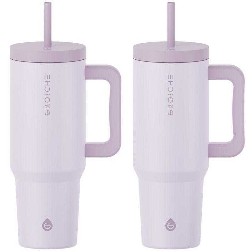 Grosche GROSCHE ASPEN 40oz Tumbler with Handle and Straw, Insulated Tumbler (Pack of 2)