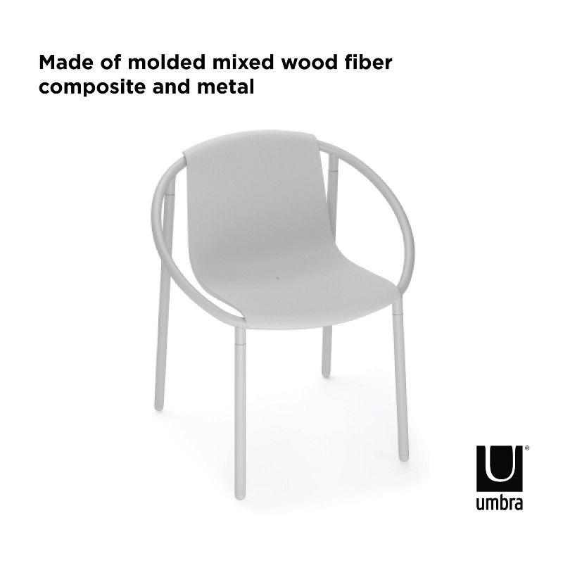 Eco-Friendly Bent Metal and Wood Fiber Composite Outdoor Chair in Gray