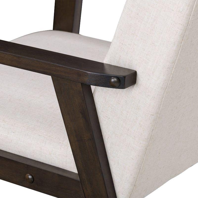 Greyson Beige Wood Mid-Century Modern Accent Chair