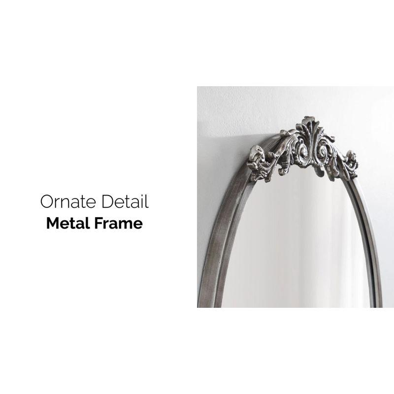 Kate & Laurel All Things Decor 27"x18.75" Arendahl Traditional Vertical Oval Wall Mirror Silver: No Assembly, Metal Frame, Wall Mount