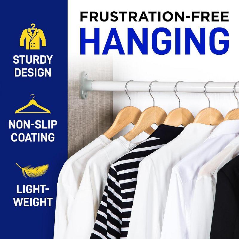 Lifemaster Tough Long Lasting Solid Maple Wooden Clothes Hangers