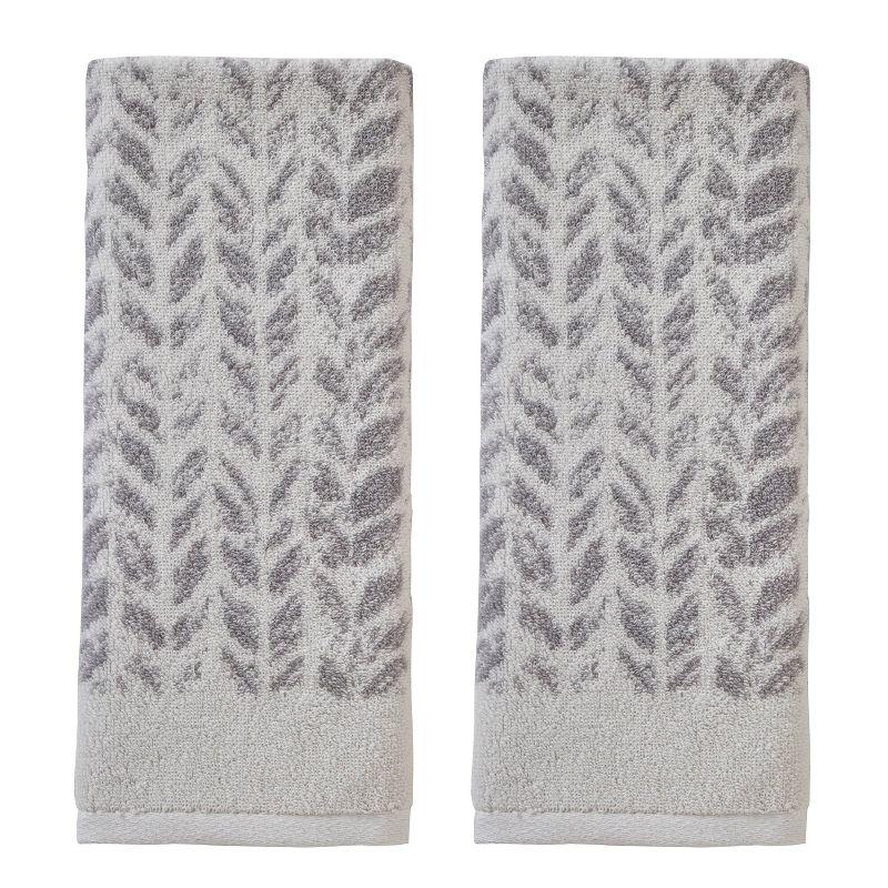 Gracie Oaks Gracie Oaks Distressed Leaves Hand Towel (Set of 2)