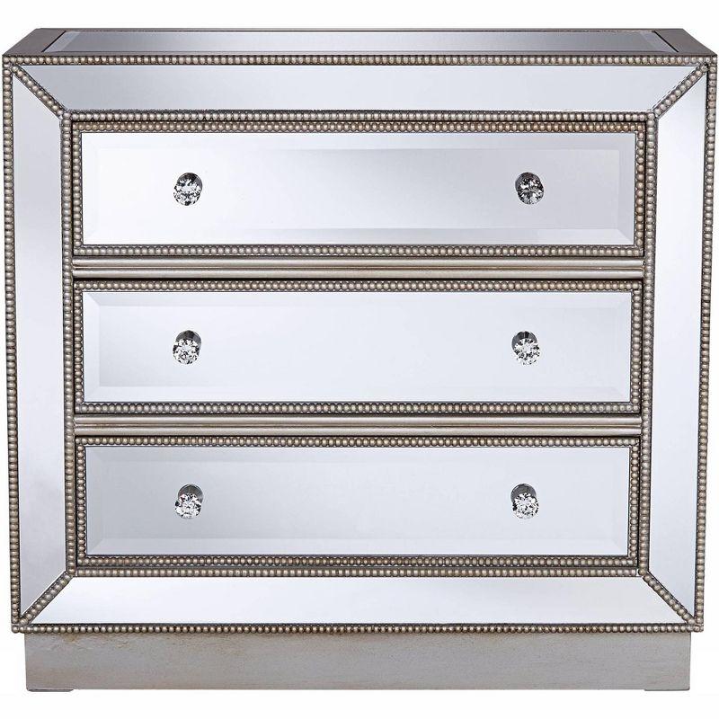Coast to Coast Trevi 32" Wide 3-Drawer Silver Mirrored Accent Chest