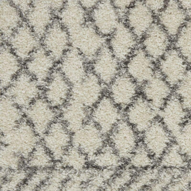 Scandinavian Geometric Soft-Feel Gray Synthetic 5'3" x 7'3" Area Rug