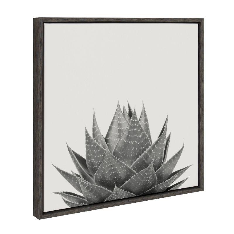 22"x22" Sylvie Haze Aloe Succulent Framed Wall Canvas by The Creative Bunch Studio - Kate & Laurel All Things Decor