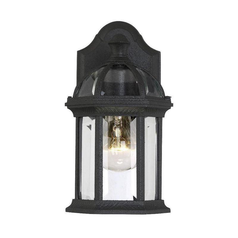 Textured Black Mission Style Outdoor Wall Lantern